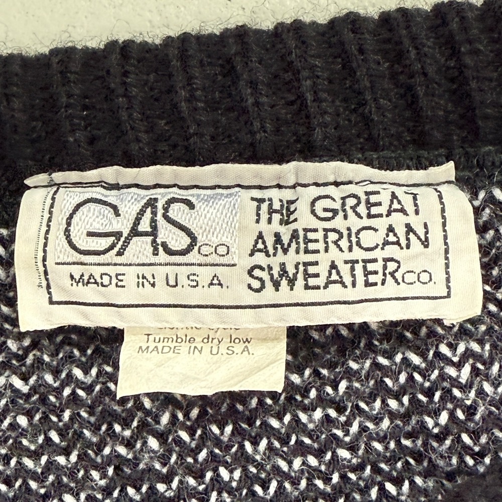 Vintage Great American Sweater Company Womens XL Black Bear Oversized Grunge - Picture 8 of 12
